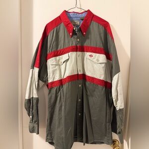 VTG Roper Red, White and Olive Western Work Shirt Sz 2XL men’s UgC 100% Cotton